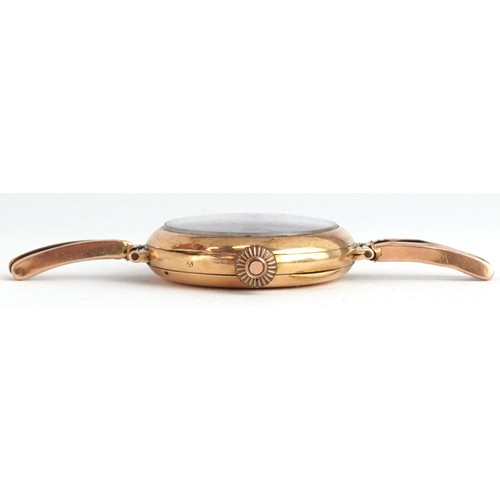 3032 - Antique 15ct gold cased manual wind wristwatch, the dial 22mm in diameter, total weight 18.8g