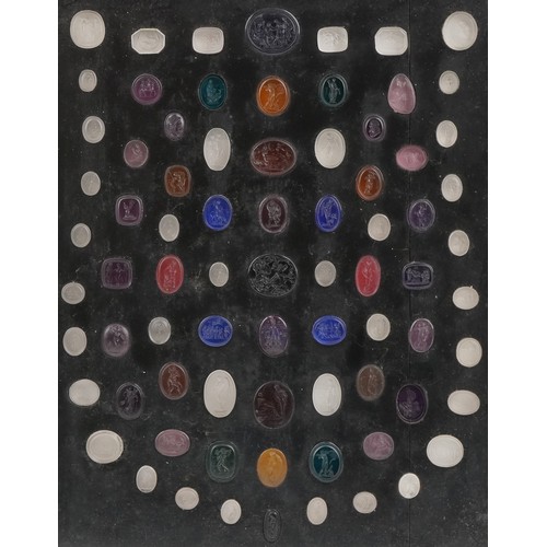  ZZZ a21983 Good collection of 19th century Grand Tour intaglio seals including a Quadriga, an Osiris... 