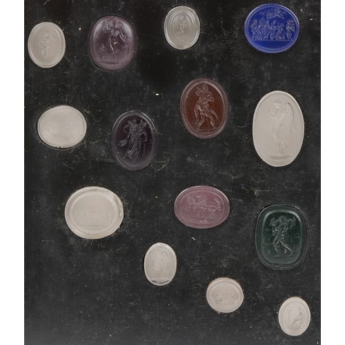  ZZZ a21983 Good collection of 19th century Grand Tour intaglio seals including a Quadriga, an Osiris... 