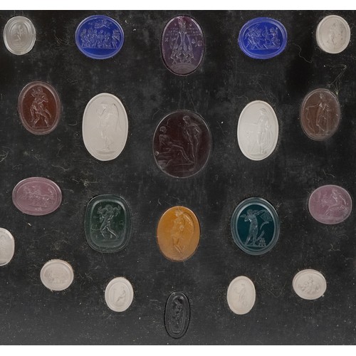  ZZZ a21983 Good collection of 19th century Grand Tour intaglio seals including a Quadriga, an Osiris... 