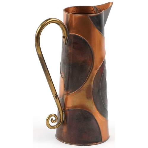  Sam Fanaroff, Arts & Crafts style copper jug, 25cm high.