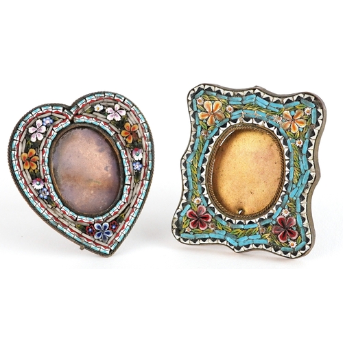 Two 19th century Italian floral micro mosaic easel picture frames ...
