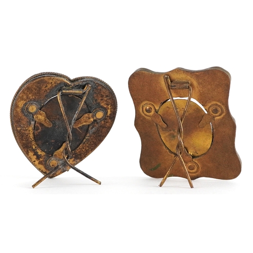 Two 19th century Italian floral micro mosaic easel picture frames ...