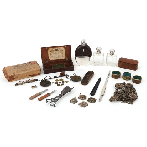 Antique and later objects including a Georgian burr walnut snuff box ...