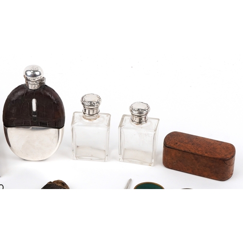 Antique and later objects including a Georgian burr walnut snuff box ...