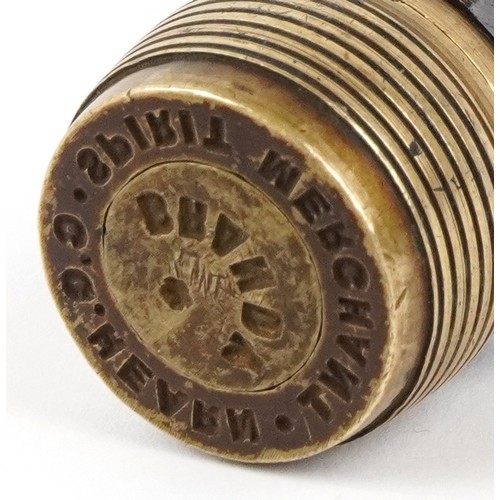  Antique brass combination Spirit Merchant wax seal stamp with hardwood handle having five interchang... 