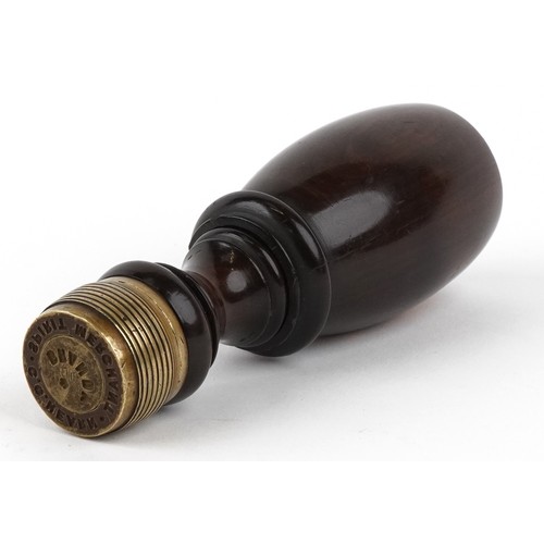  Antique brass combination Spirit Merchant wax seal stamp with hardwood handle having five interchang... 