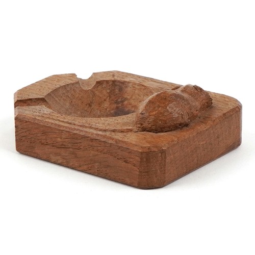  Robert 'Mouseman' Thompson, oak ashtray carved with a signature mouse, 10cm in length.