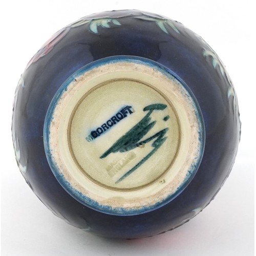  Moorcroft pottery vase hand painted in the anemone pattern, 15cm high.