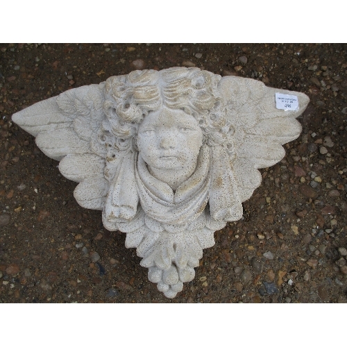 532 - CONCRETE CHERUB WALL PLANTER