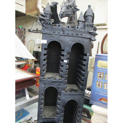 201 - LARGE MYSTICAL C.D. STORAGE TOWER WITH DRAGON OVERLOOKING THE TOWER