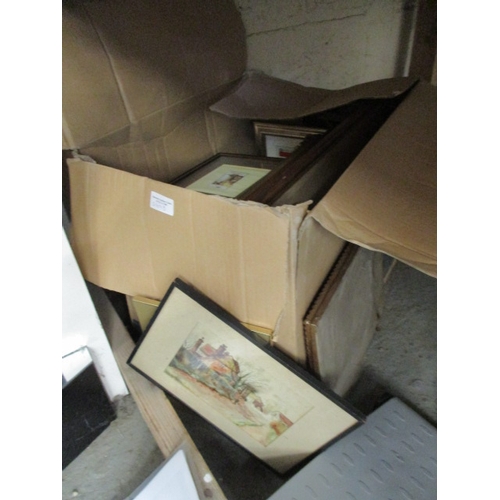 289B - BIG BOX OF FRAMED AND GLAZED PRINTS VARIOUS SUBJECTS