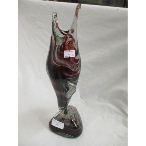 102 - RETRO GLASS FISH IN BURGUNDY