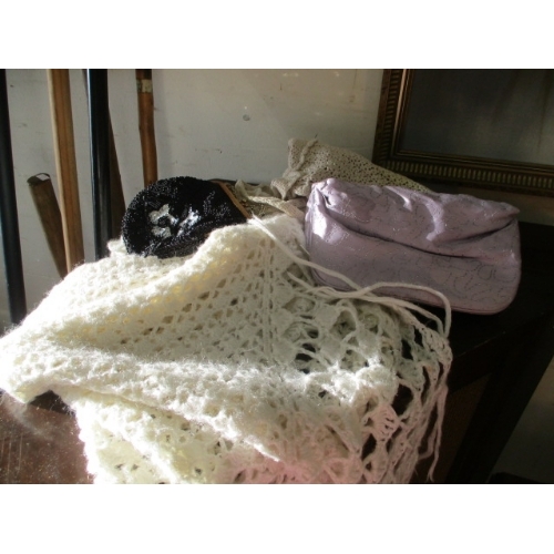 376 - 3 LADIES PURSES AND A SHAWL