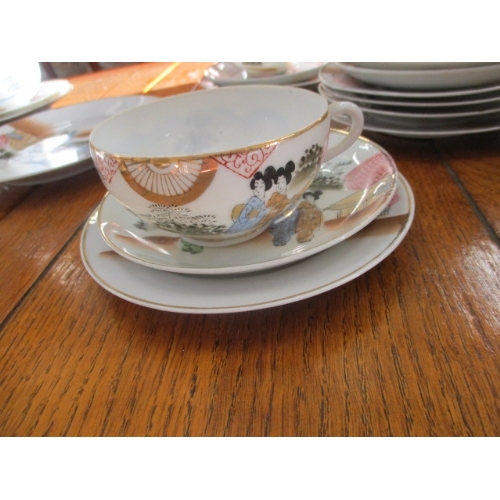 377 - CHINESE TEA SET WITH SIDE PLATES