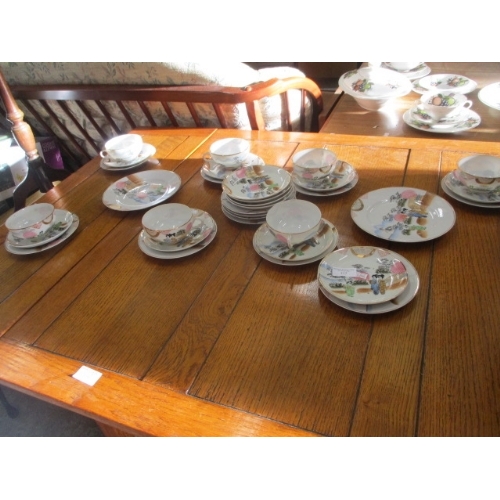 377 - CHINESE TEA SET WITH SIDE PLATES