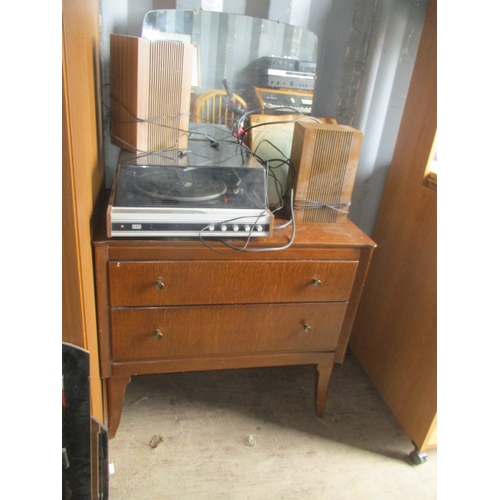 682 - LEBUS 2 DRAWER OAK DRESSING TABLE