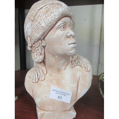 63 - CHALK BUST OF EGYPTIAN MAN