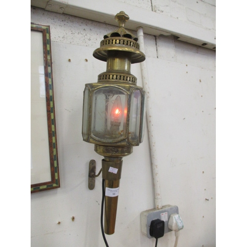 98 - REPRODUCTION BRASS VICTORIAN COACH LIGHT -  LIME HOUSE LAMP Co, working