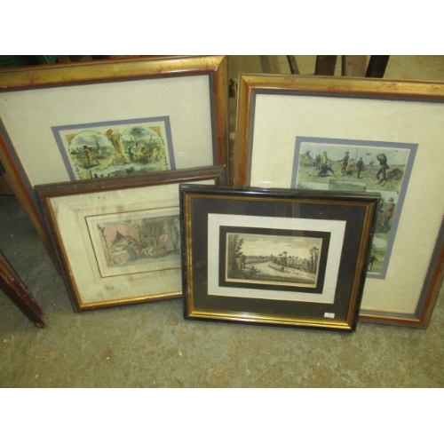 312 - 4 FRAMED AND GLAZED PRINTS