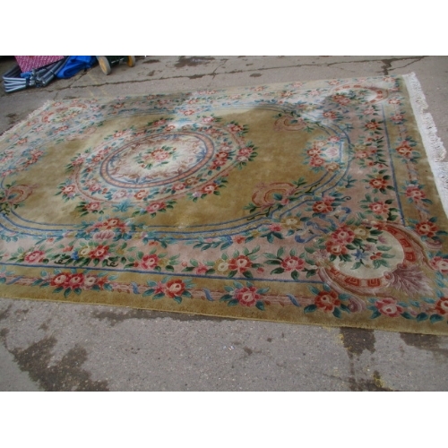 451 - LARGE FLORAL RUG  9FT X 12FT (SOME MOTH WARE)