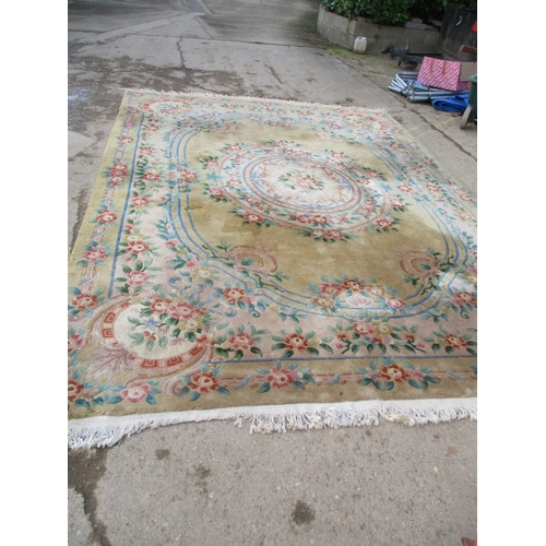 451 - LARGE FLORAL RUG  9FT X 12FT (SOME MOTH WARE)