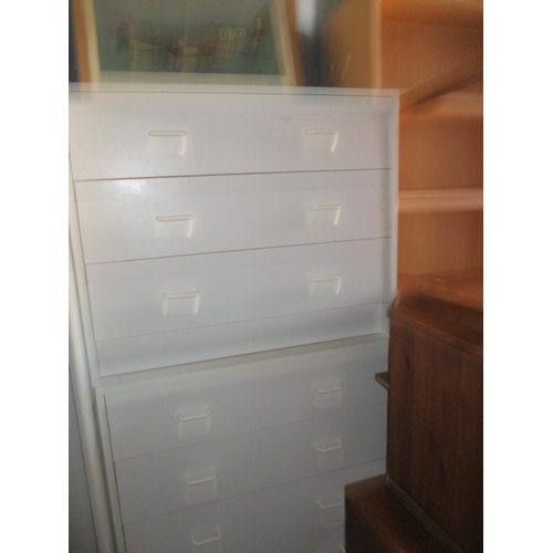 573 - 2 MATCHING CHEST 5 DRAWER AND 3 DRAWER