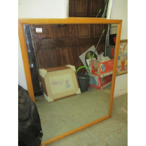 55C - HEAVY LARGE PINE FRAMED MIRROR