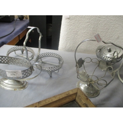 319 - COLLECTION OF METAL CONDIMENT HOLDERS