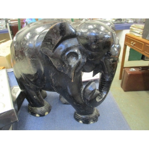 207 - EBONY AND IVORY ELEPHANT