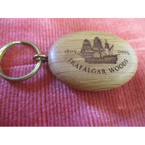 50 - WOODLAND TRUST & TRAFALGAR WOODS PROJECT 1805- 2005 THIS IS TO CERTIFY THAT THIS KEYRING IS MADE FRO... 