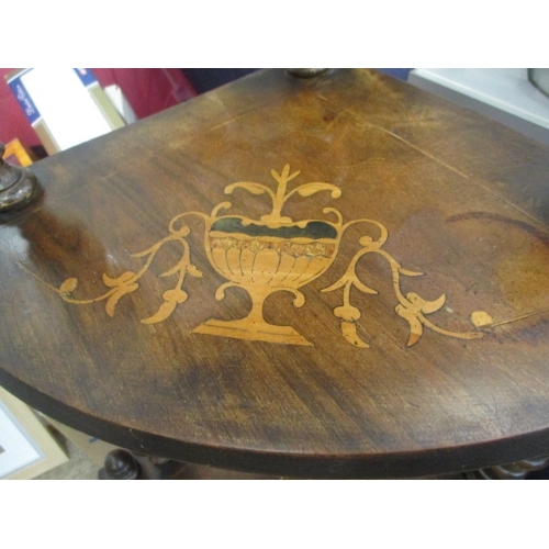 180 - EARLY VICTORIAN BURR WALNUT WHATNOT WITH FINE CUT MARQUETRY WORK