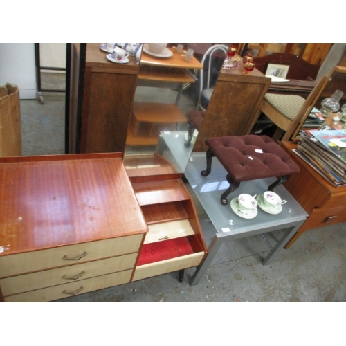 374 - RETRO COMBI  DRESSING TABLE WITH SPLAYED LEGS