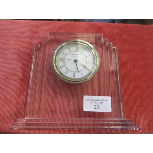 23 - WATERFORD CRYSTAL METROPOLITAN MANTLE CLOCK