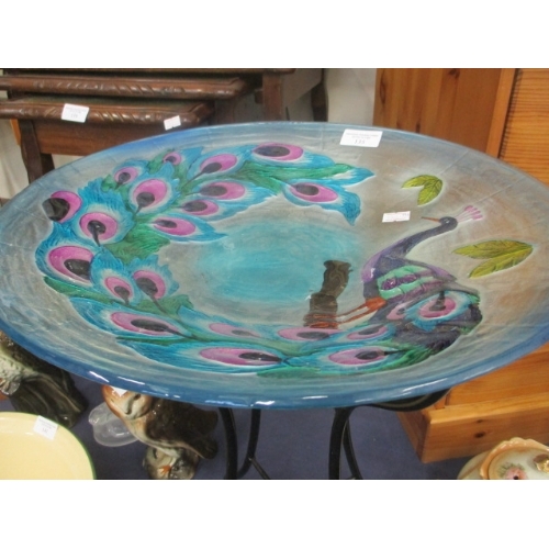 135 - GLASS BIRD TRAY ON STAND (FOLDING)