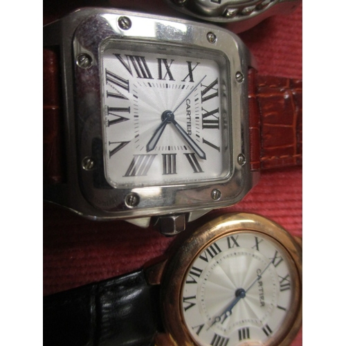 19A - 4 CARTIER WATCHES + SEKONDA RUBBER STRAP