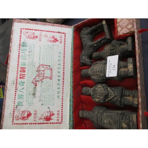 134 - 'TERRACCOTAS 'CHINESE FIGURES OF PEOPLE WHO LIVED 200 YEARS AGO, BOXED