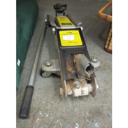 156 - 2 TON HYDRAULIC TROLLEY JACK BY MASTER MECHANIC