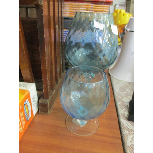 190 - BALLOON GLASS AND BRANDY GLASS IN  BLUE