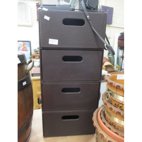 366 - LEATHER EFFECT 4 DRAWER STORAGE TOWER