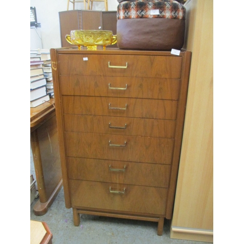 390 - RETRO C.W.S WALNUT 7 DRAWER  WELLINGTON CHEST