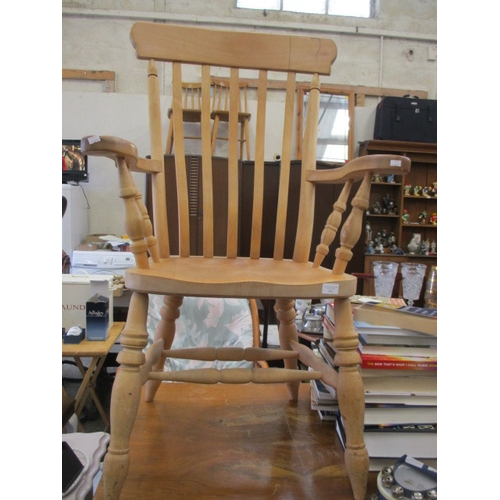 393 - LARGE HEAVY BEECH AND PINE FARMHOUSE CHAIR