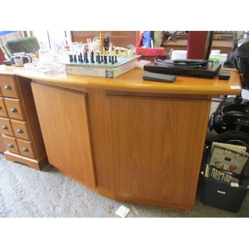 438 - ATHENA MID CENTURY DANISH TEAK SIDEBOARD WITH CURVED FRONT