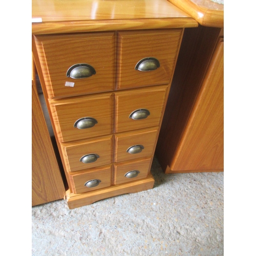 443 - PINE CHEST OF  4 DRAWERS (IMITATING 8 DRAWERS)