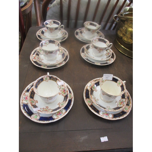 452 - 'ERSKINE' HEATHCOTE CHINA 6 X CUPS, SAUCERS, SIDE PLATE