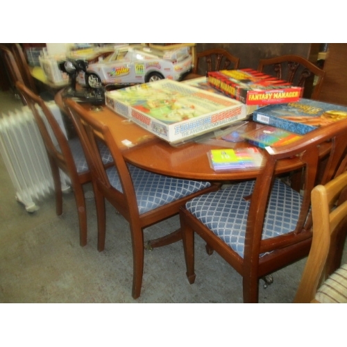 464 - DOUBLE PEDESTAL DRAWLEAF DINING TABLE ON BALL AND CLAW FEET WITH 6 MATCHING CHAIRS