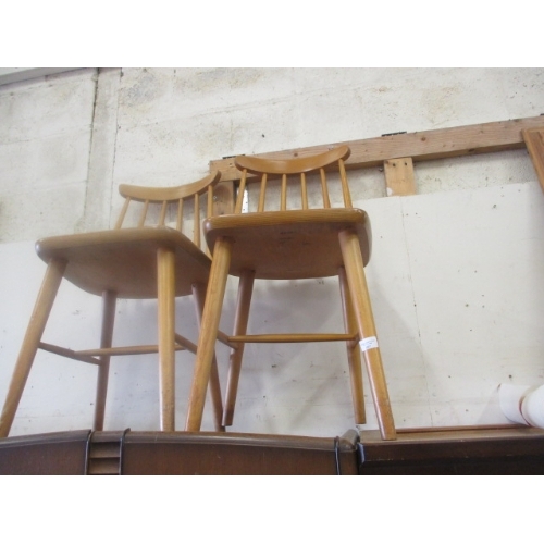 497 - PAIR OF BEECH KITCHEN CHAIRS