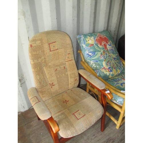 564 - BEECH FRAMED FIRE SIDE CHAIR