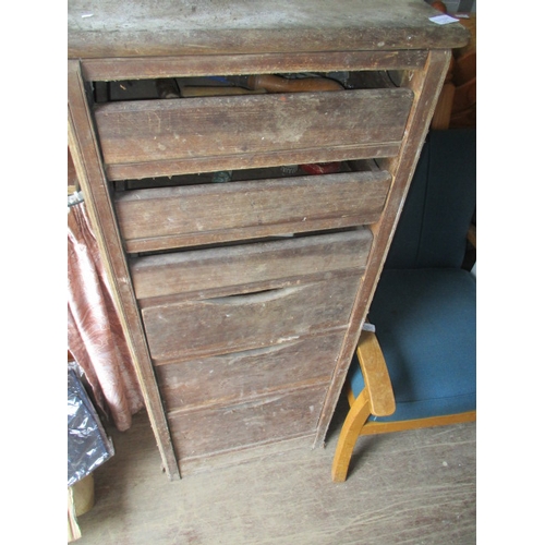 574 - VICTORIAN FILE DRAWER FOR RESTORATION AND WITH CONTENTS OF TOOLS