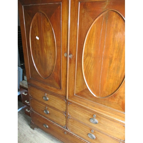 635 - VICTORIAN LINEN PRESS CONVERTED TO WARDROBE A/F